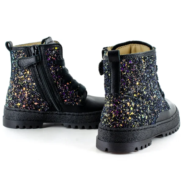 Sale calf - glitter black Enkellaarsjes