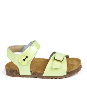 Hot calf perl lemon Sandalen