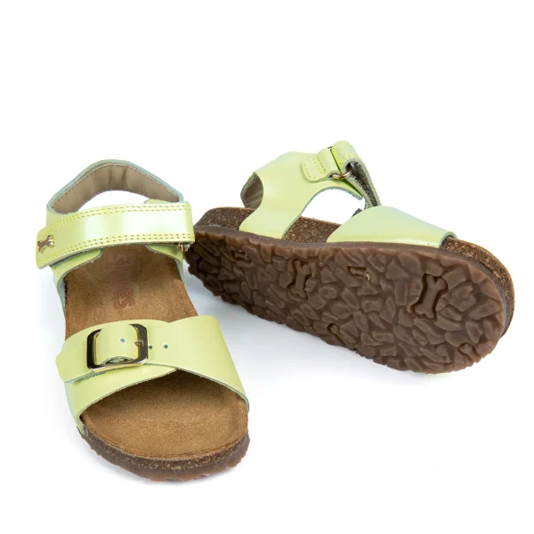 Hot calf perl lemon Sandalen