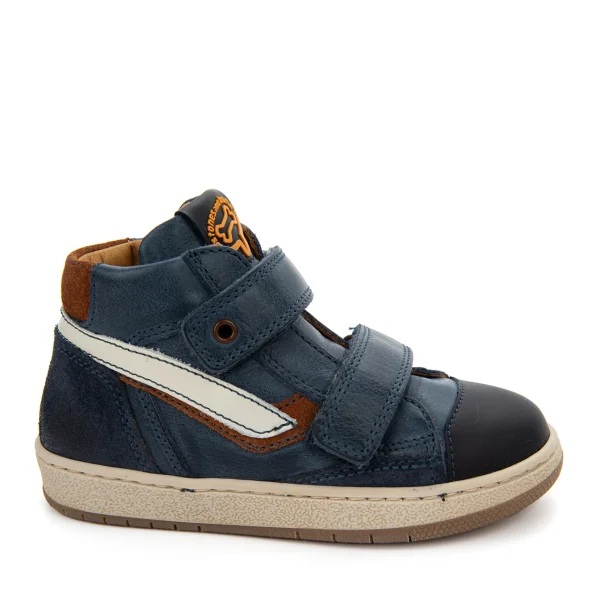 Discount calf navy + brandy Halfhoge Schoenen