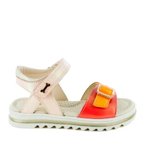 Hot calf perl coral + orange Sandalen