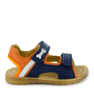 Outlet calf navy + brick Sandalen