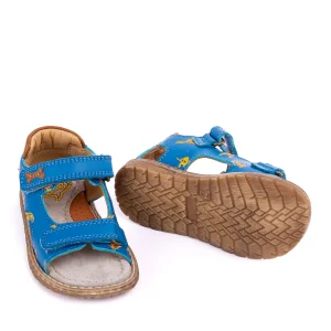 Clearance calf l.blue + cuoio Sandalen