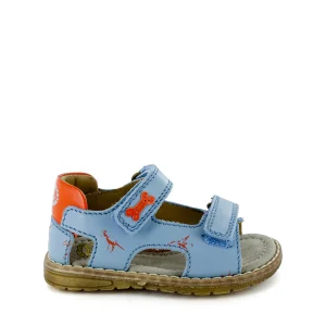 Clearance calf steelblue + brick Sandalen