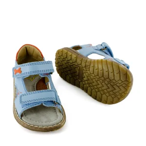 Clearance calf steelblue + brick Sandalen