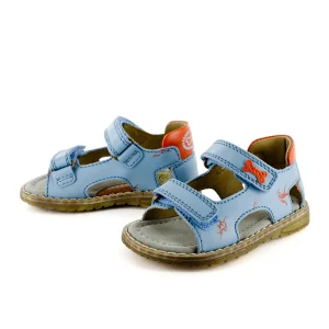 Clearance calf steelblue + brick Sandalen