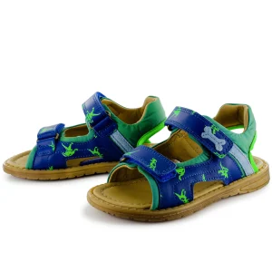 Hot calf bluette + green Sandalen