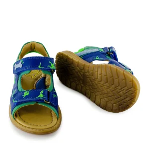 Hot calf bluette + green Sandalen