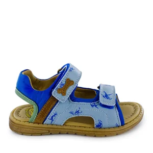 Hot calf bluette + green Sandalen