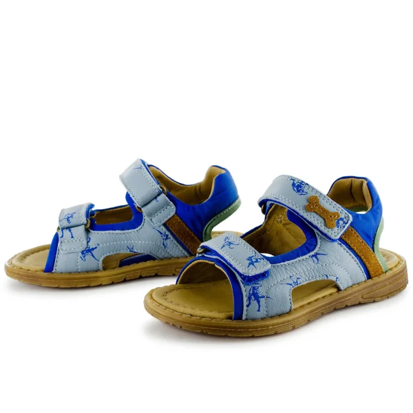 Outlet calf steelblue + electric blue Sandalen