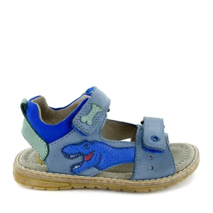 Discount calf denim + electric blue Sandalen