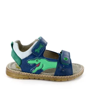 Hot calf navy + green Sandalen