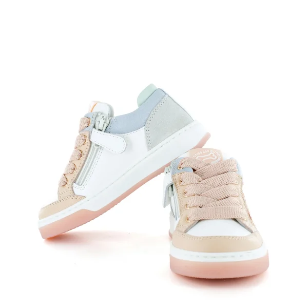 Clearance calf white + old rose Lage Schoenen