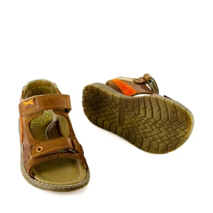 Clearance vit cognac + natural Sandalen