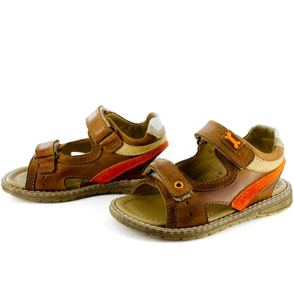 Clearance vit cognac + natural Sandalen