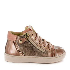 Hot lack perl - metal peach Halfhoge Schoenen