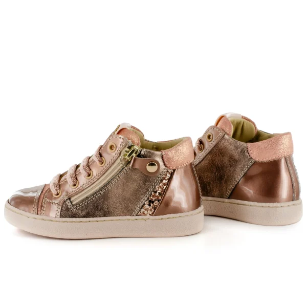 Hot lack perl - metal peach Halfhoge Schoenen