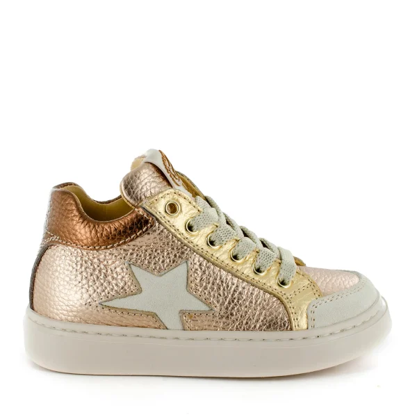 Hot crs - metal nude + gold Halfhoge Schoenen