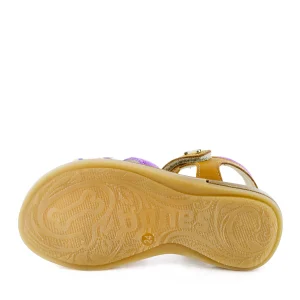 Discount calf cognac + lilac Sandalen