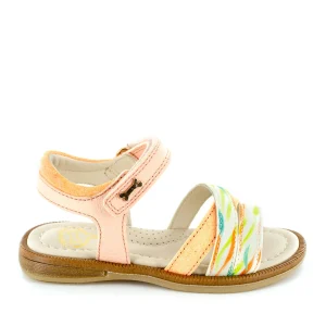 Sale calf salmon + orange fluo Sandalen