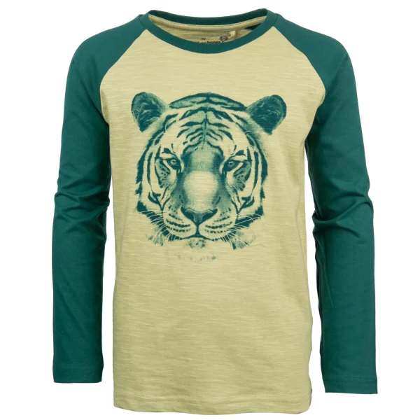 Hot - TIGER olive + green T-Shirts Met Lange Mouwen