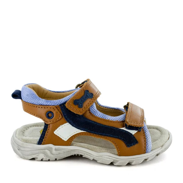 New calf - crs cuoio + navy Sandalen