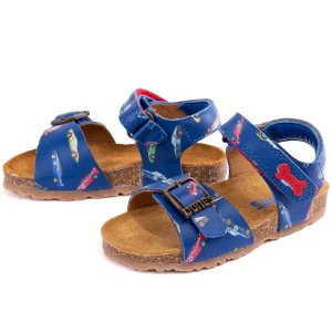 Sale calf electric blue + red Sandalen