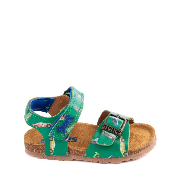 New vit green + electric blue Sandalen