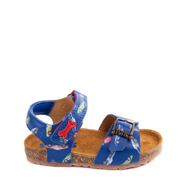 New vit green + electric blue Sandalen