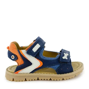 Discount calf navy + brick Sandalen