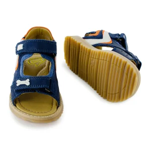 Discount calf navy + brick Sandalen