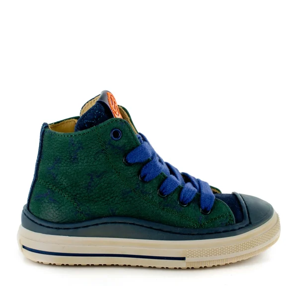 Discount crs - nabuk d.green + navy Halfhoge Schoenen