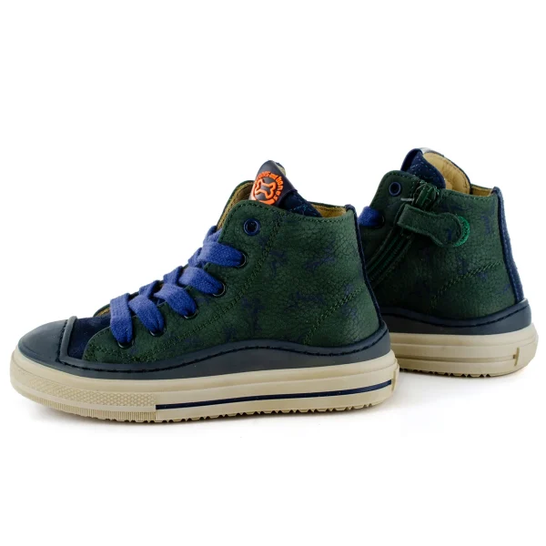 Discount crs - nabuk d.green + navy Halfhoge Schoenen