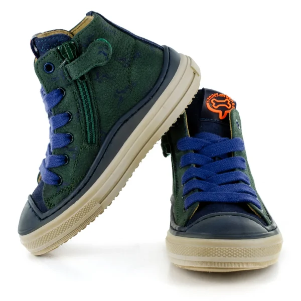 Discount crs - nabuk d.green + navy Halfhoge Schoenen