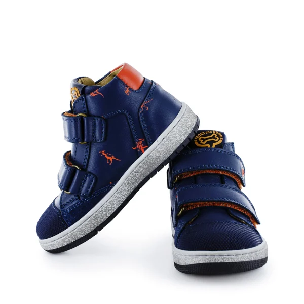 Outlet calf navy + brick Halfhoge Schoenen