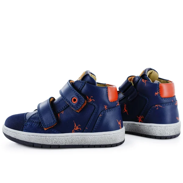 Outlet calf navy + brick Halfhoge Schoenen