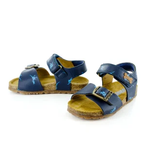 Hot calf blue + sky Sandalen