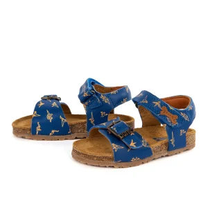 Discount calf electric blue + orange fluo Sandalen