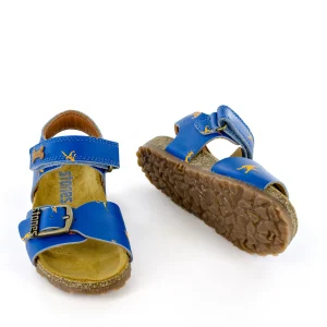 Fashion calf l.blue + orange Sandalen