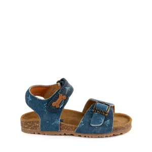 Discount calf navy + ice-blue Sandalen