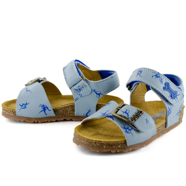 Outlet calf steelblue + electric blue Sandalen