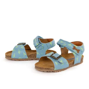 Discount calf steelblue + yellow fluo Sandalen