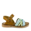 Online calf ice-blue + cognac Sandalen