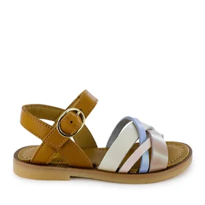 Online calf ice-blue + cognac Sandalen