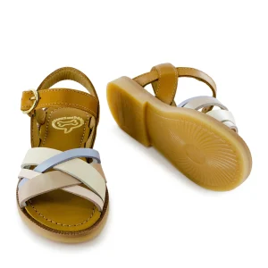 Online calf natural + cognac Sandalen