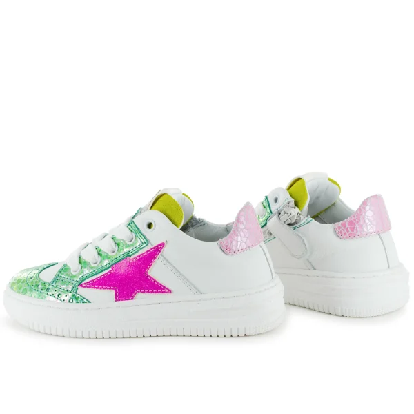 Discount calf emerald + white Lage Schoenen