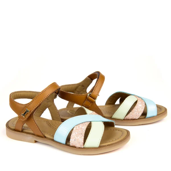 New calf salmon + cognac Sandalen