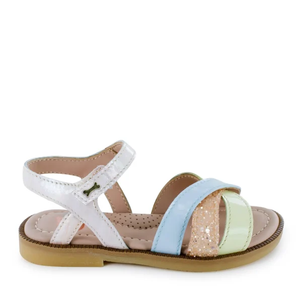 Sale glitter - calf nude Sandalen