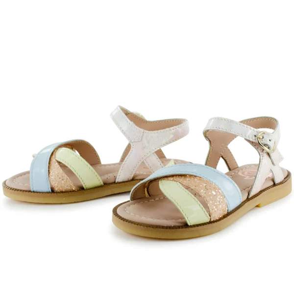 Sale glitter - calf nude Sandalen