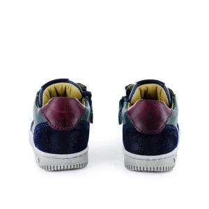 Hot calf navy + bordo Halfhoge Schoenen